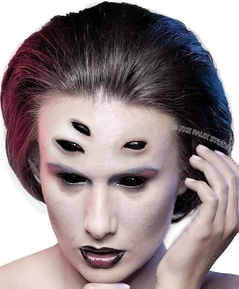 Gruselige 3 dunkle Augen Latex Prothese falsche Wunde Horror Zombie Halloween