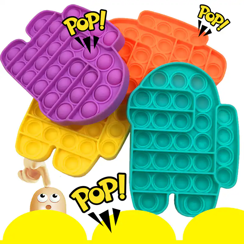 Jumbo 4er-Pack Popit Fidget Spielzeug Geschenk Blase drücken sensorischer