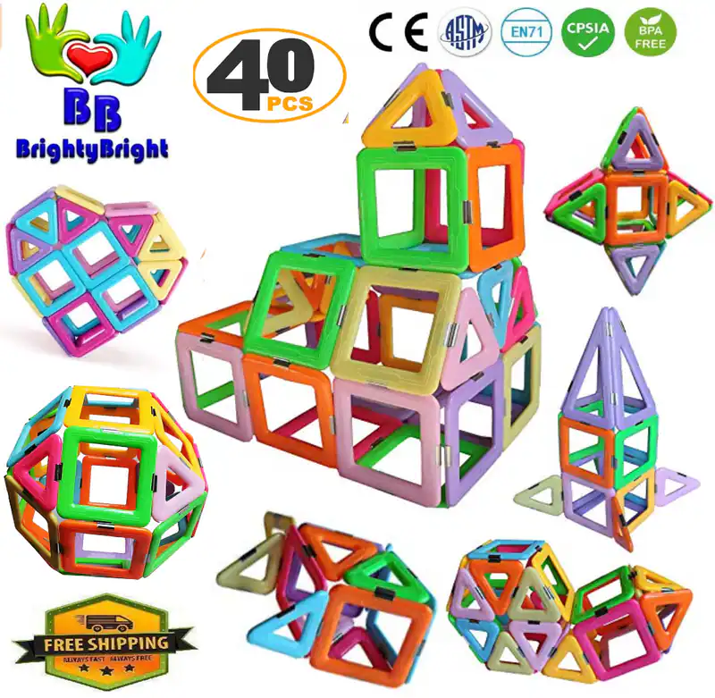40-teiliges Set magnetische Bausteine pädagogischer Vorbau Schloss Spielzeug