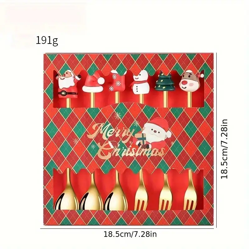 6tlg/Set Niedliche Puppe Weihnachtslöffel Set Weihnachtsgeschenk 6er Set