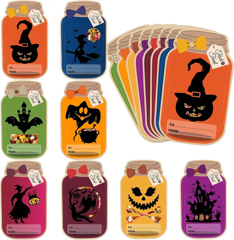 50 Stck. Halloween Goodie Bags Schloss Kunststoff Süßigkeiten Tasche Kinder