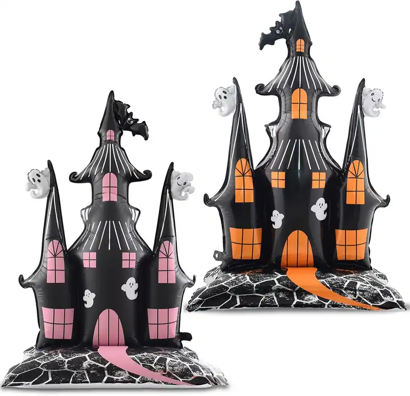 2 Globos Halloween stehend Spukhaus Schloss Folienballon Party Deko...