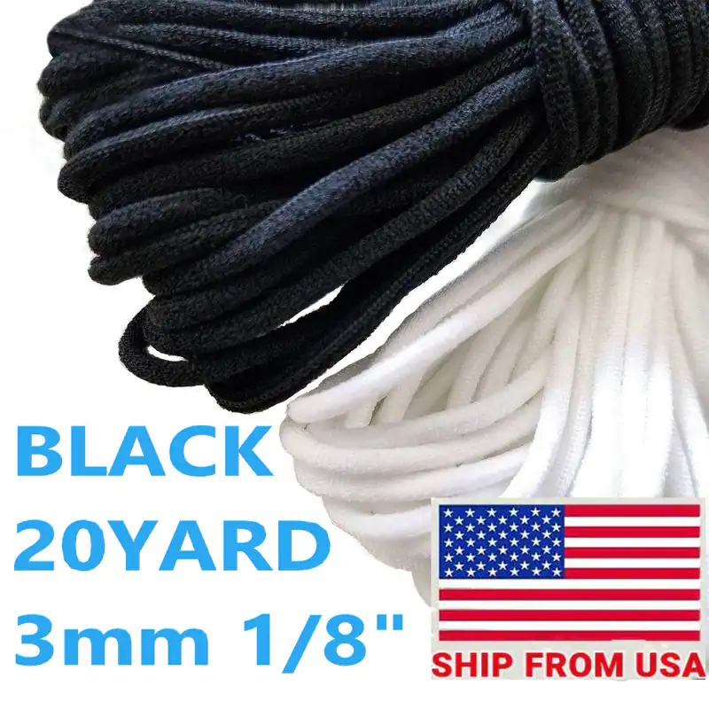 20-200 Yards Gummiband Kordel Ohr Hängen Nähen zum Selbermachen 3 mm 1/8 Zoll