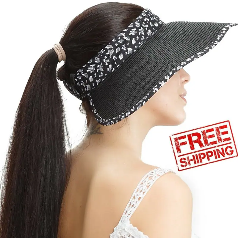 Damen Frauen Sommer Sonne Stroh Schirmmütze offen Top Kappe Hut/mit Mode