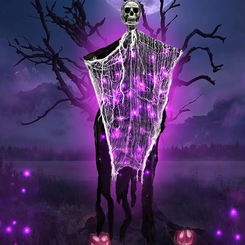 60 LED Halloween hängender Geist lila Licht gruselig Outdoor Veranda Party