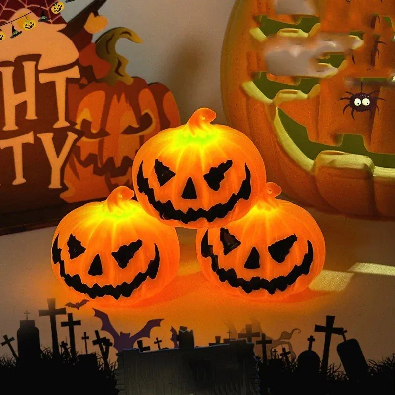 3 Stück Leucht Jack O Laterne Kürbis Halloween Deko LED batteriebetrieben