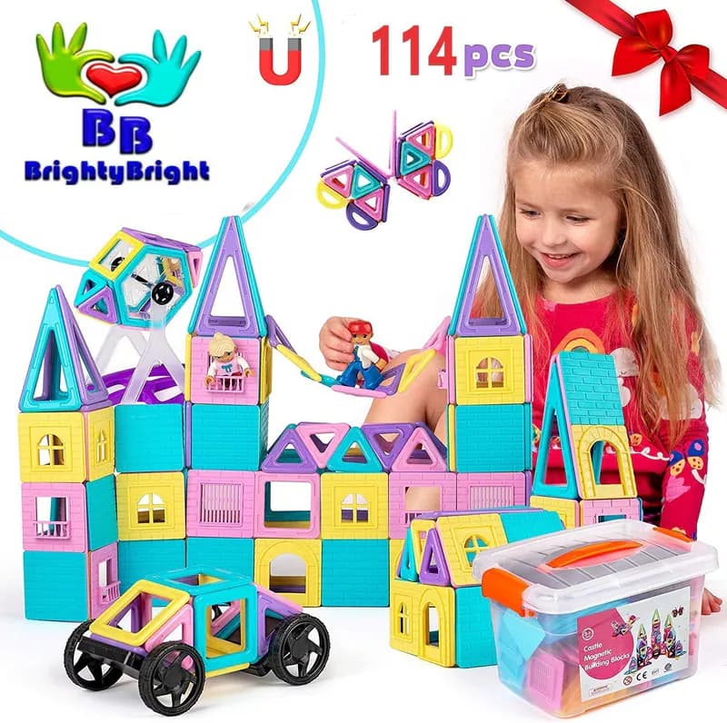 Spielzeug für Jungen Mädchen Kinder bunte Blöcke Set 3 4 5 6 7 8 9 Jahre alt