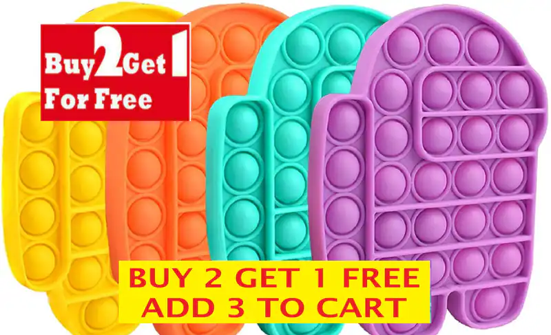 4er Pack Spiel Push It Pop Blase Fidget Squeeze Autismus Sensorisches Silikon