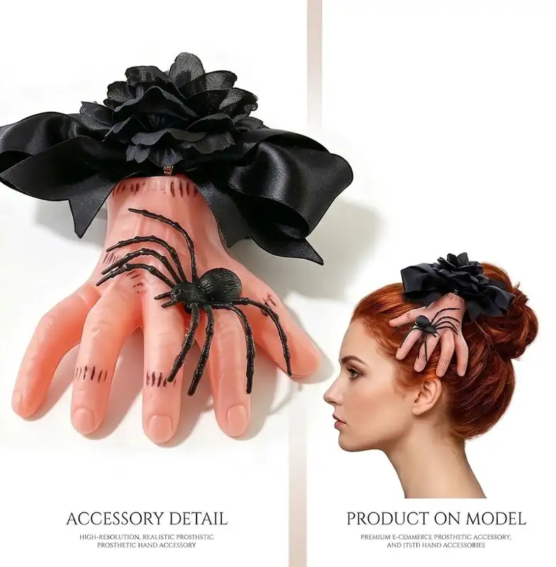Cosplay Zombie Hand Schleife Spinne Haarspange Clip Gothic Halloween Kostüm