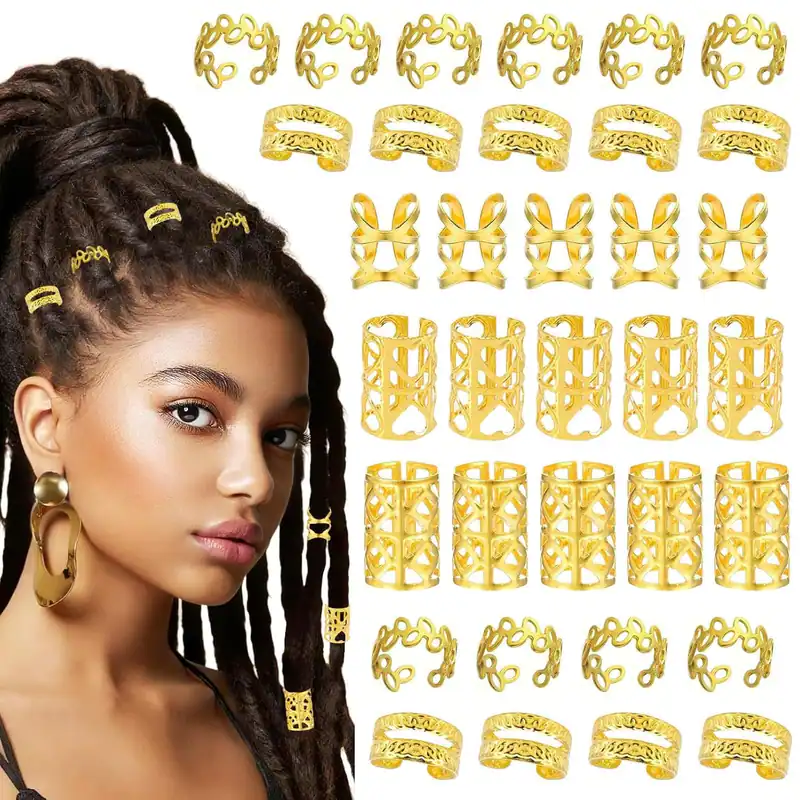 100 Teile Gold Haarschmuck für Zöpfe Accessoires Haarstulpen ⭐️⭐️⭐️⭐️⭐️