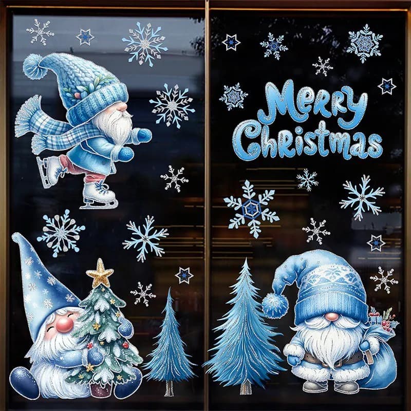 116 Stck. Weihnachten Fenster Aufkleber Cling Xmas Santa Kunst Aufkleber Wand