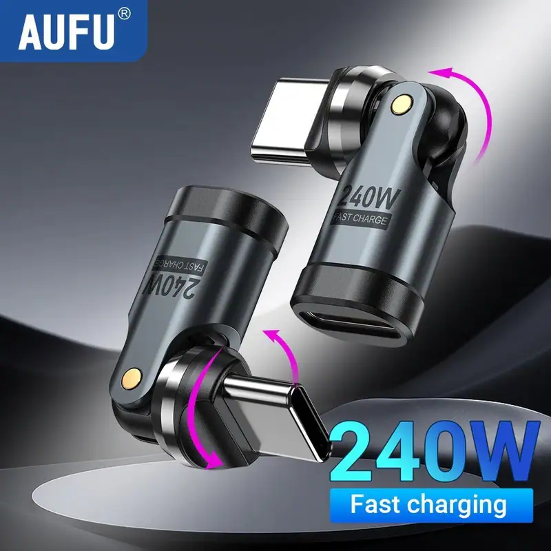 240W USB Typ C auf USB C Adapter 180 Grad Schnell Ladekabel Adapter