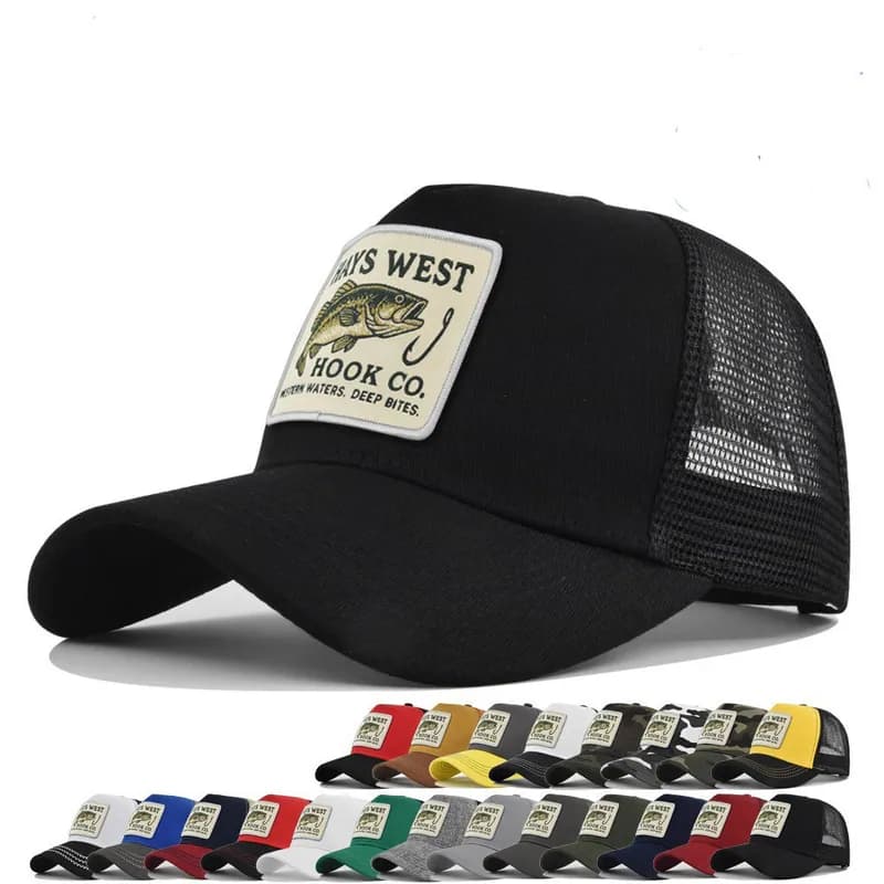 Angeln Trucker Mesh Baseball Mütze Herren Damen Hip Hop Atmungsaktiv Snapback
