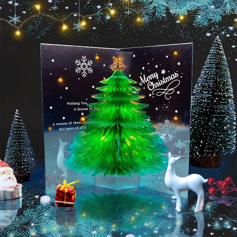 3D Baum Pop Up Karten Frohe Weihnachten Karten Urlaub Xmas Gruß Segen Karte