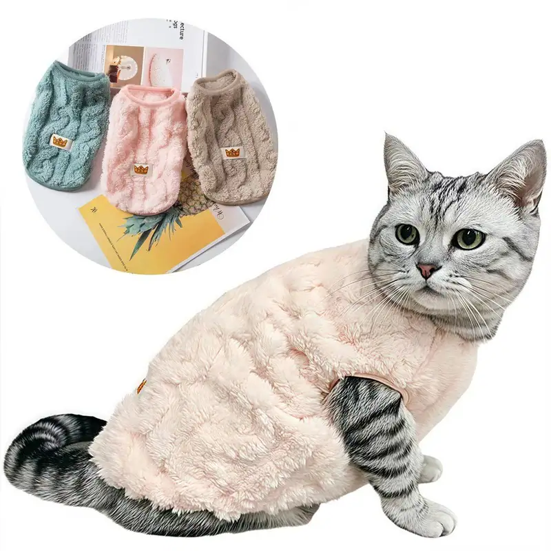 Weiche kuschelige Katzenkleidung Winter warmer Fleecepullover für kleine Hunde