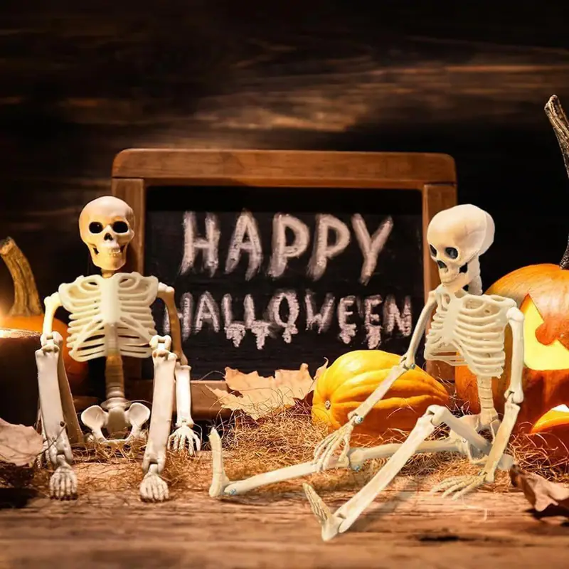 Halloween Skelett Dekorationen 16 Zoll Ganzkörper Mini Skelett bewegliche