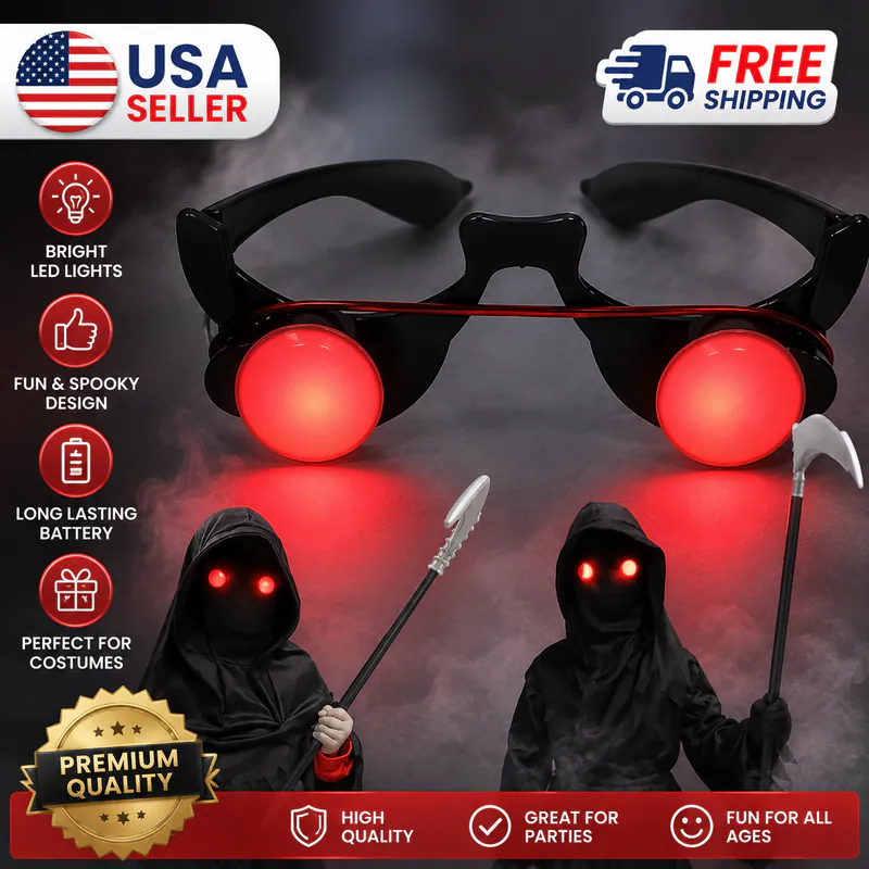 LED rote Brille Halloween gruselig beleuchtet Party Cosplay Horror Requisite