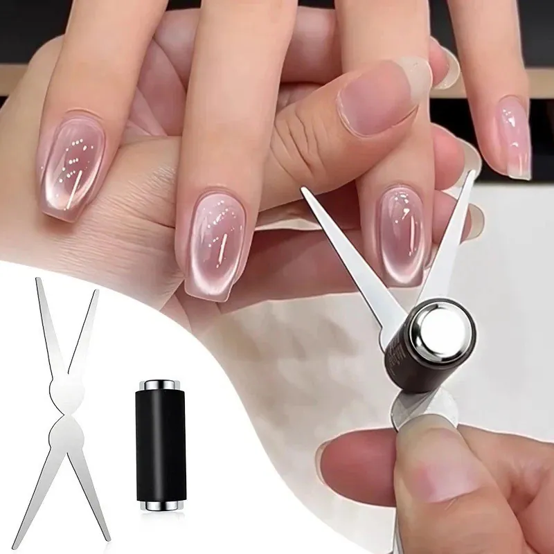 Doppelkopf French Nail Art Magnet Set 3D Stark Katzenauge Magnet Nailart Gel Pol