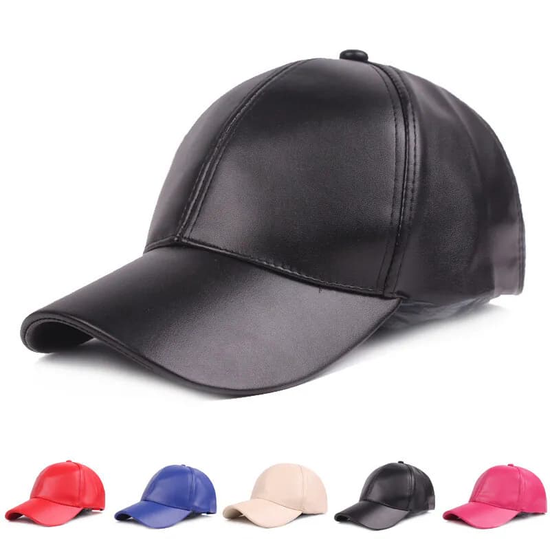 Herren Damen Leder Baseball Cap Snapback Outdoor verstellbar Hip Hop Sonnenhut