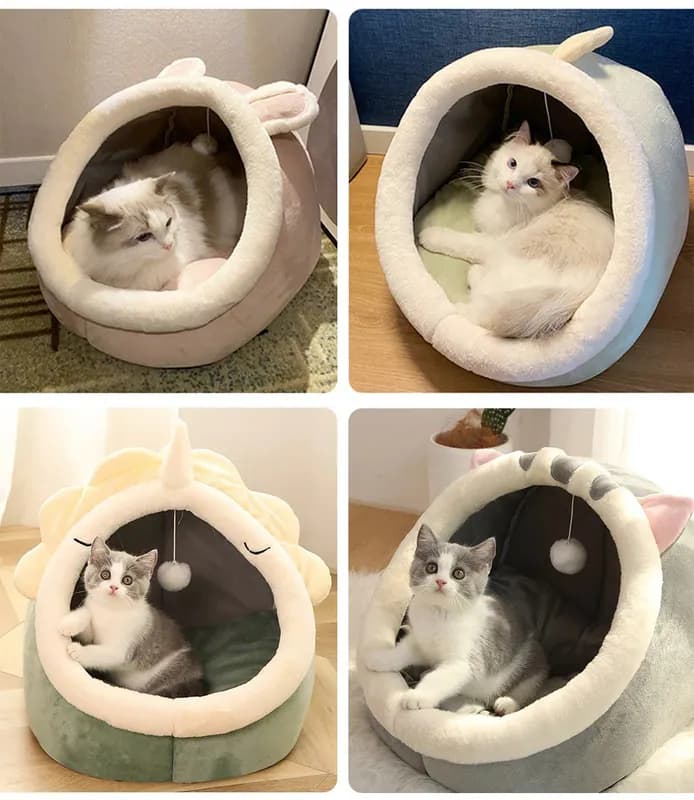 Tiefschlaf Katzenbett Cartoon Faltbar Waschbar Haustier Höhle Bett für Kleine