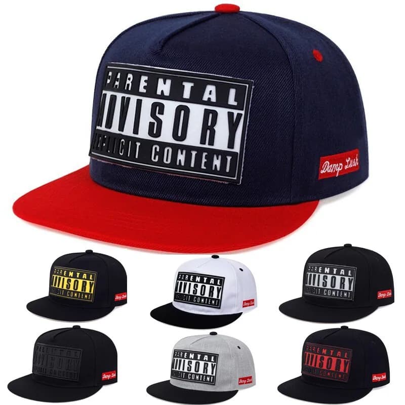 Baseballmütze Herren Damen Druckknopflasche flache Buchstaben Mode Hip Hop Rap