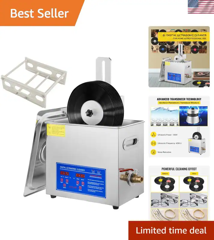 Ultraschall Vinyl Schallplattenreiniger 6L 7-12 Zoll 8 Schallplatten