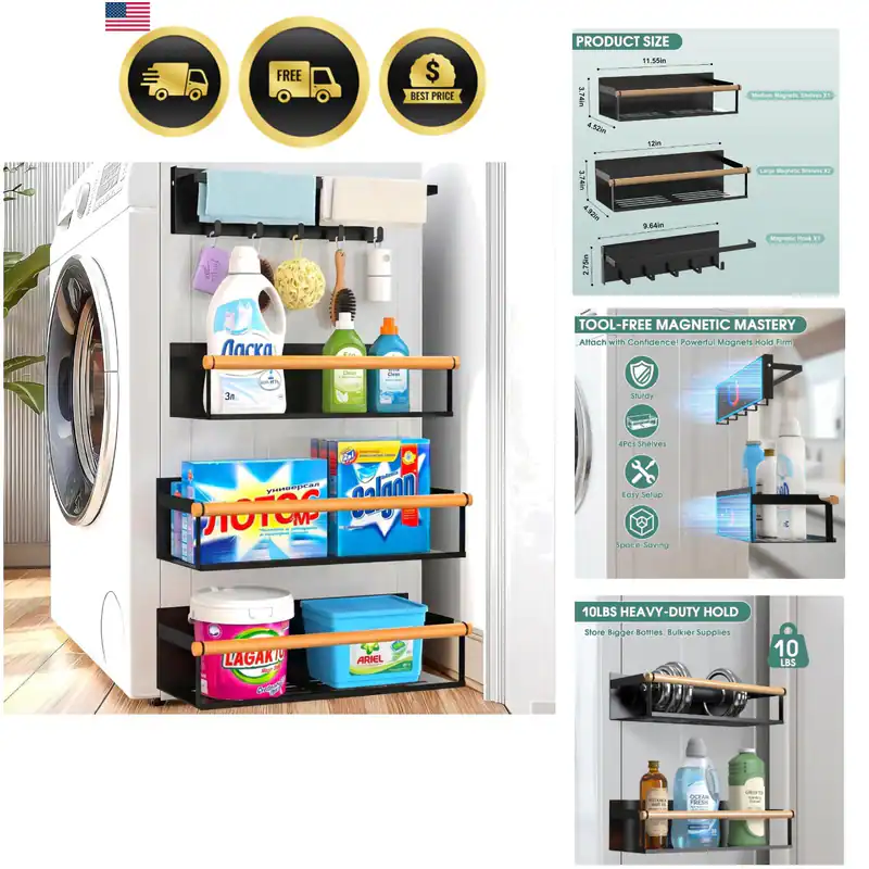 Magnetische Ablagen für Waschmaschine Küche Kühlschrank Bad Aufbewahrung 4 Stück