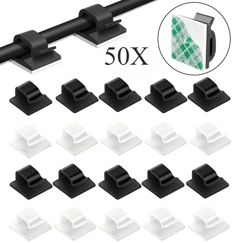 Selbstklebende Kabelclips Auto Kabelhalter Kabel Organizer Klemme Weiß