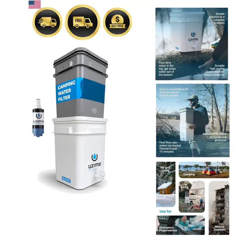 Camping Wasserfilter und Trinkwasserfiltersystem, Tragbares Survival Camp...