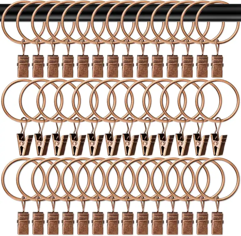 40 Stück Gardinenringe mit Clips - 1,26 Zoll Antik Kupfer Ringe