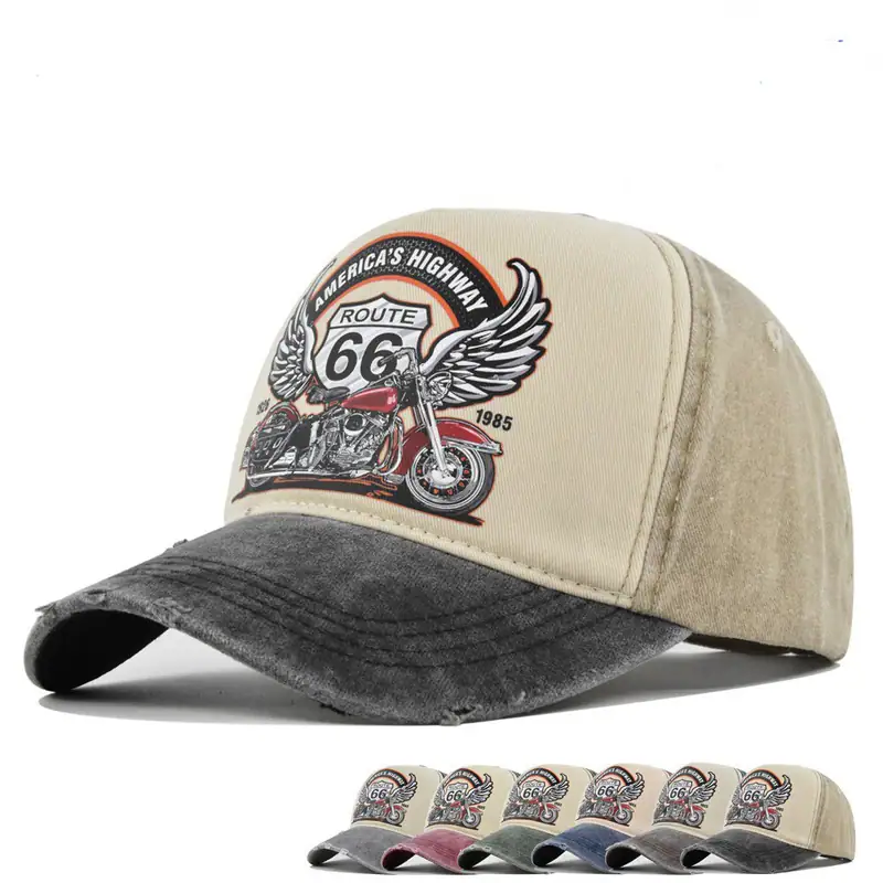 Vintage Motorrad Herren Damen Baseball Cap Snapback Sport Hip-Hop Baumwolle