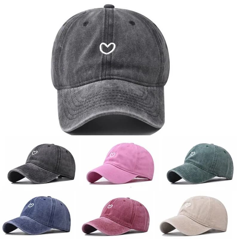 Herz Stickerei Herren Damen Baseball Cap Snapback Sport Hip-Hop Baumwolle