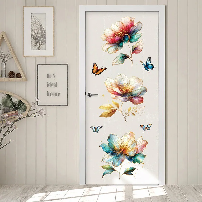 3D Mehrfarbig Blume Wandaufkleber Schmetterling Wandtattoo Wohndeko