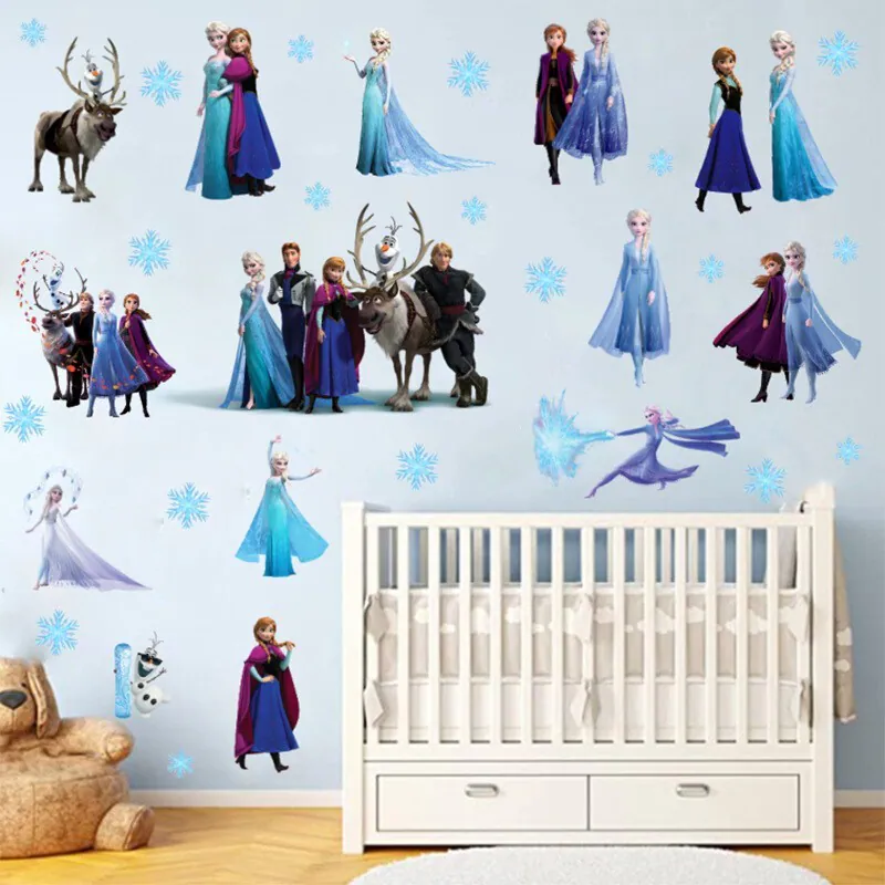 Disney Prinzessin Elsa Anna Frozen Wandsticker Mädchen Kinderzimmer Zimmer Deko