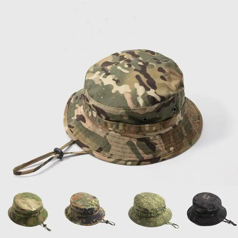Militär Fischerhut Camo Buschhut Angeln Wandern Camping Taktisch Armee Kappe