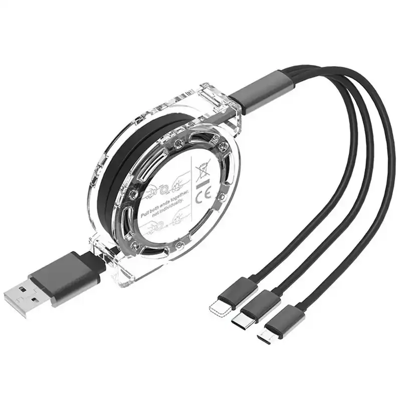 3 in 1 einziehbares Daten USB Kabel Schnellladen für iPhone Typ-C Micro USB