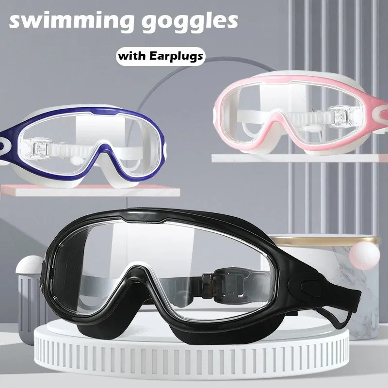 Erwachsene Schwimmbrille HD Anti-Beschlag Wasserdicht Großer Rahmen