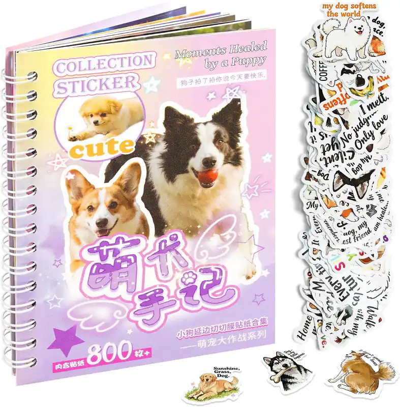 800 Hunde Stickerbuch (30 Seiten) plus 50 Stück Hunde Meme Sticker – neu – Sonstiges – überwiegend weiß – Foto 1 von 5