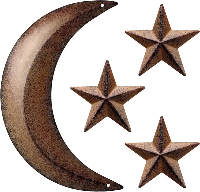 Metall Halbmond Mond Sterne Wanddeko Plumpsklo Boho rustikal Kunst