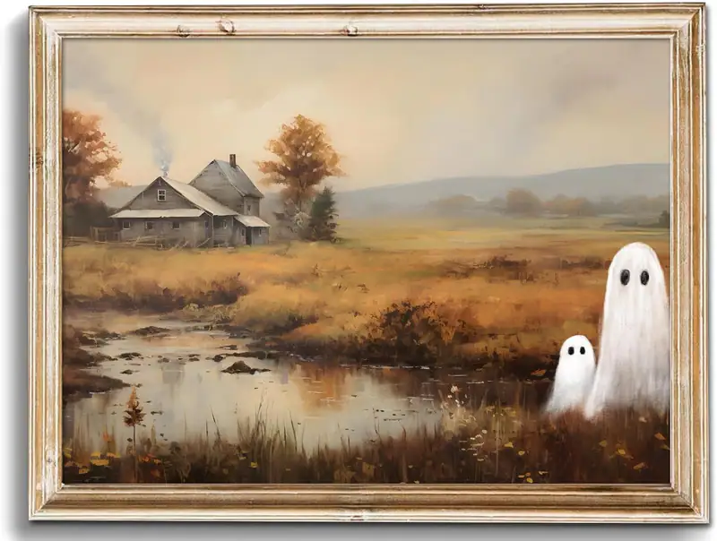 Niedliche Geister Deko Halloween Wandbilder, Vintage Geisterbilder für Halloween