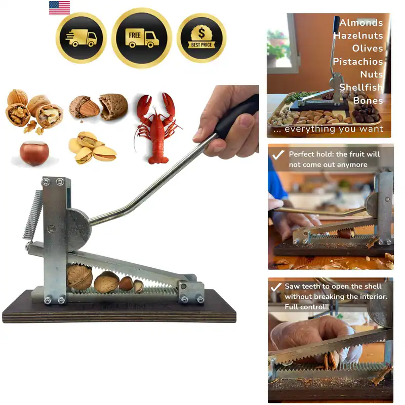 Verzinkter Stahl Nussknacker - Schneller und müheloser Nussknacker Set Walnuss