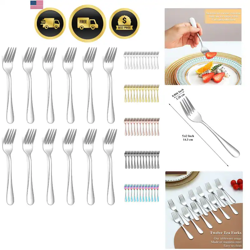 Dessertgabeln 12er Set, 5,62" Edelstahl Gebäckgabel, Vorspeise Fo...