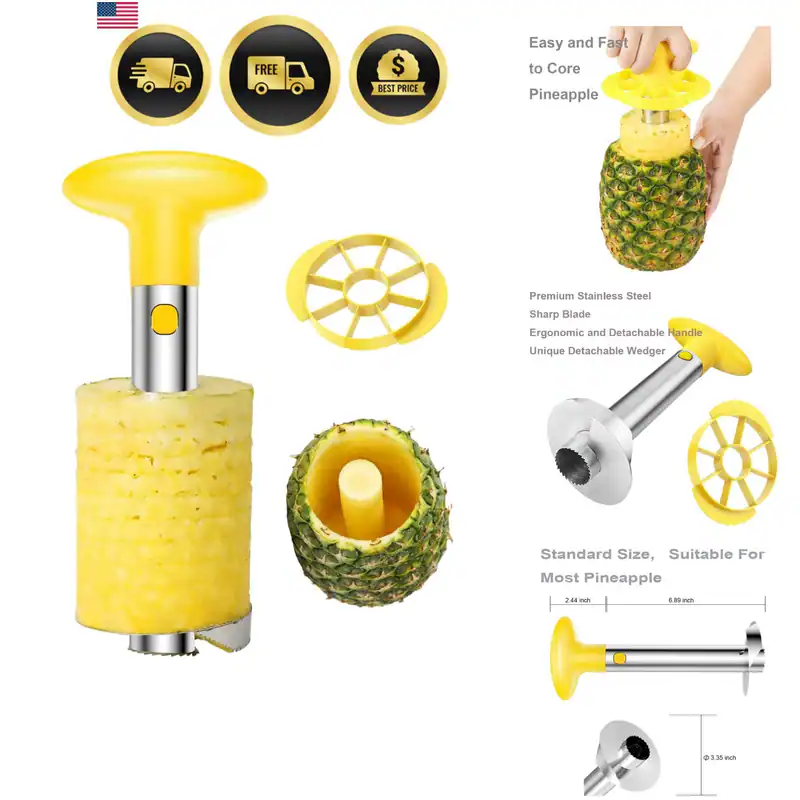 Einfaches Küchenwerkzeug Edelstahl Obst Ananas Schäler Entkerner Schneider