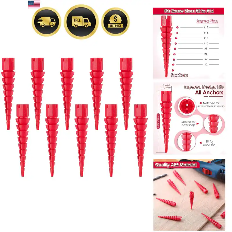 10 Stück Holzanker, abisoliertes Schraubenloch Reparaturset für Holz,