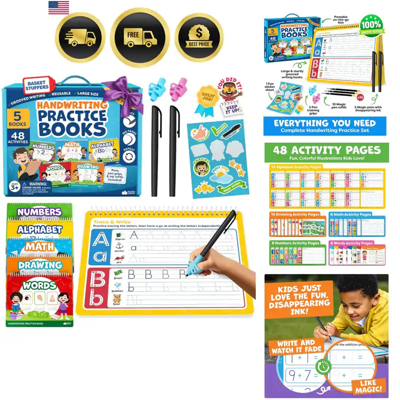 Magic Grooved Writing Practice for Kids Age 3-5 - Grooved Writing Books for K...
