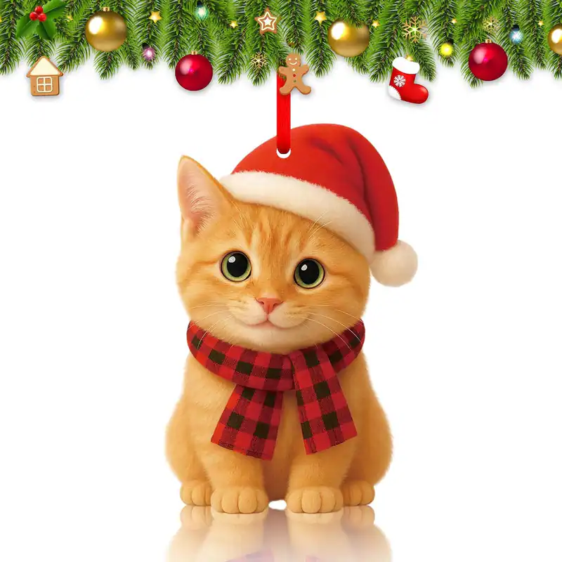 Orange Katze Weihnachtsschmuck - süß orange für Weihnachtsbaum Katzenliebhaber