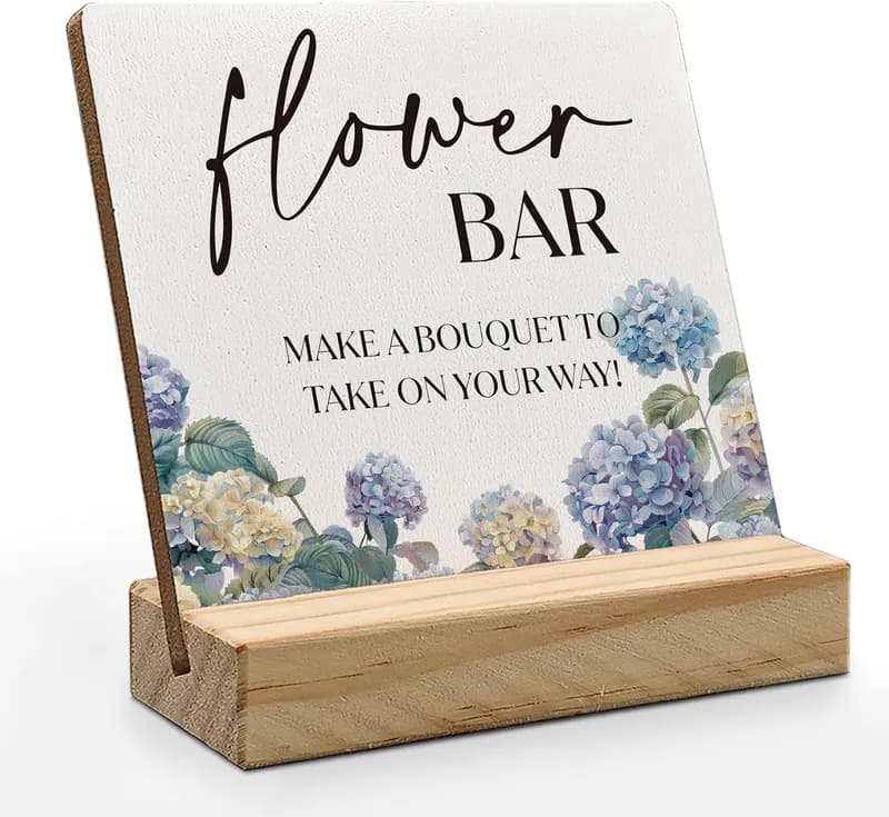 Anlang Flower Bar Schild, Flower Bar Schreibtisch Deko, Bridal Shower Schild