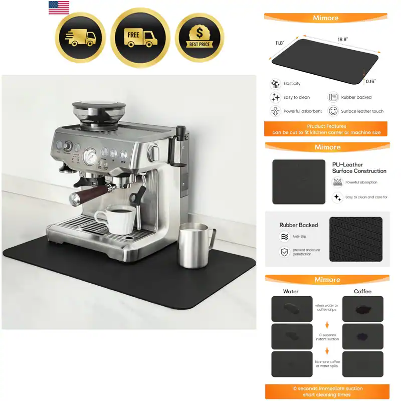 Kaffeematte - 12x19 Zoll Arbeitsplatte Matte - saugfähig, versteckt Flecken,