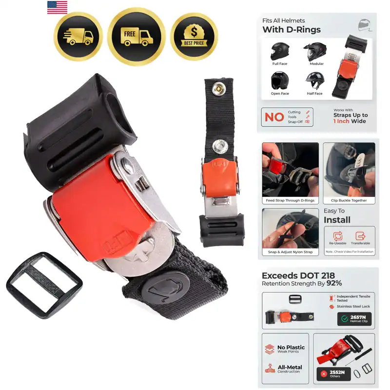 Helm Schnellverschluss Schnallenset Ratscht Edelstahl Helm Kinnriemen A...