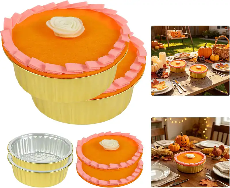 2er Pack Filz Pumpkin Pie Herbst Erntedank Dekoration Andenken Box